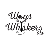 Wags and whiskers logo with cat